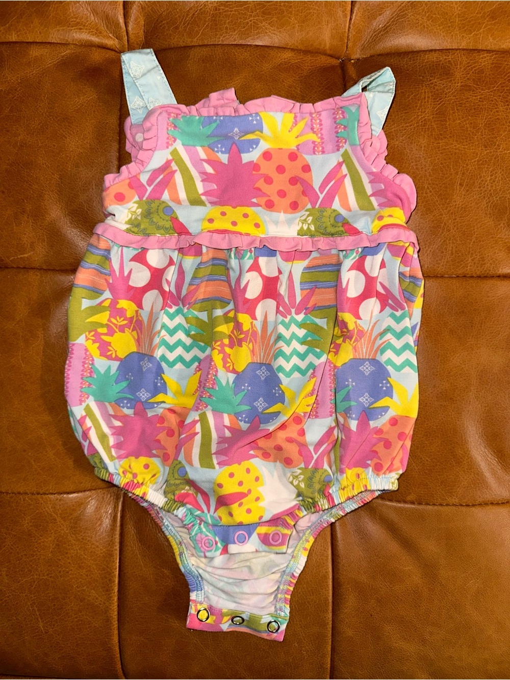 Matilda Jane Pink Multicolor Pineapple One-Piece Romper